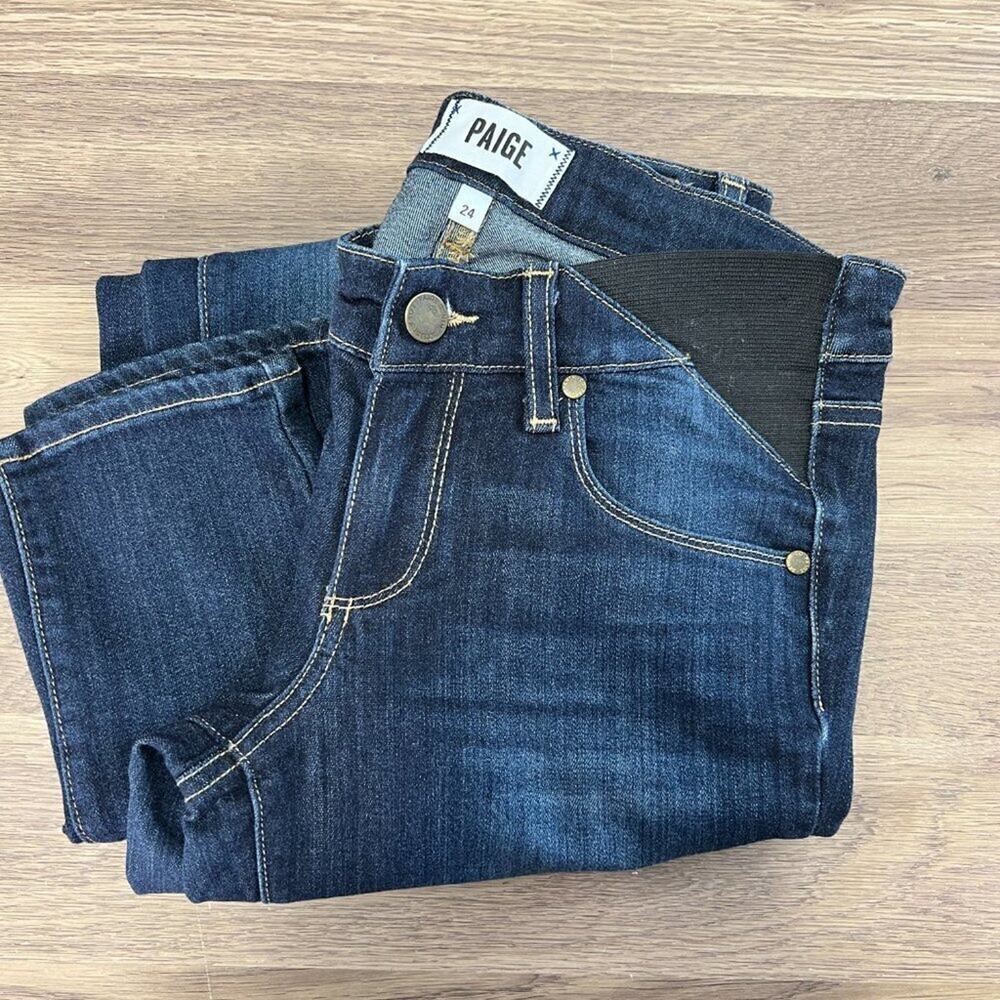 PAIGE Skyline Ankle Peg Skinny Blue Jeans Alanis Women's Size 24